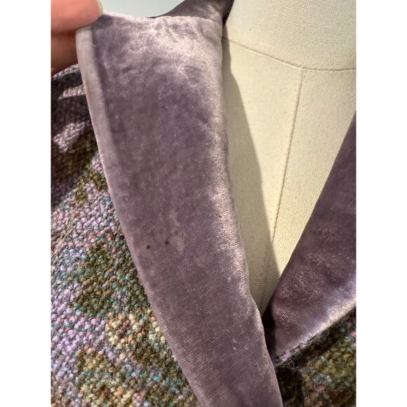 Etro Tweed Wool-Blend Floral Blazer with Velvet Collar Size XS – Tailored Jacket - Picture 8 of 8